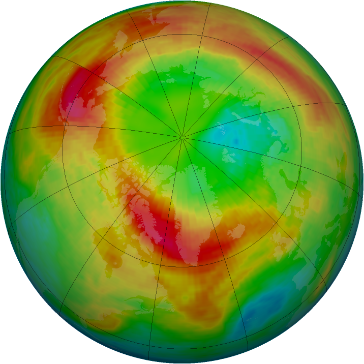 Arctic ozone map for 03 March 1994